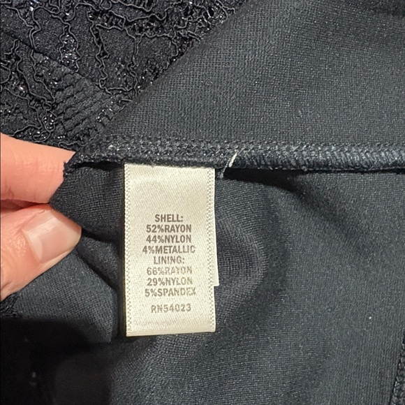 Banana Republic L’Wren Scott Collection Blue Metallic Black Lace Dress sz 2 - Picture 6 of 8